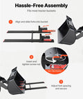 Installation guide for Clamp On 60-Inch Total Length Pallet Forks For Tractors And Skid Steers, 4,000 Lb Capacity, adjustable stabilizer bar