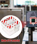Emergency Stop Button Cover Box Type Transparent Guard Lockout Shield For Stop Button, mounted on control panel