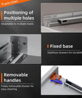 Bottom Mount Soft Close Drawer Slides With Full Extension Concealed Rails, 12 15 18 21 24 Inch Options, 80 Lb Load Capacity Per Pair