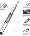 Heavy Duty 30 Inch Drawer Slides With Full Extension Ball Bearing Stainless Steel Side Mount Or Undermount 260 Lb Capacity