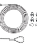 Five Sixteenth Inch Galvanized Steel Cable Kit 10 Ft 7x19 Aircraft Wire Rope With Loops Includes Clamps And Thimbles Built Tough For Zipline Boat Lift And Outdoor Projects