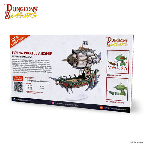 Box for Flying Pirates Airship Miniature For DND And 5E RPGs Unpainted And Unassembled Over 10 Inches Tall With Optional Props