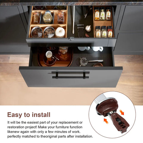 Heavy Duty Bottom Mount Drawer Slides For Bulletproof Zero Resistance Glide No Sweat Setup For Stuck Dressers Cabinets And Nightstands T1408 in a kitchen drawer setup.