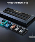 Grab-And-Go Guitar Pedalboard With Built-In Power Supply, Nine Independent Outlets Plus USB Port, 19x5.1x1.8 Inches