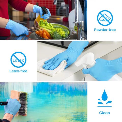 Tough As Nails Nitrile Exam Gloves Large 1000 Count Powder Free Textured Fingertips Medical Grade Protection for various tasks.