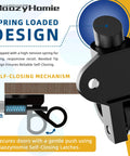 Heavy Duty Self Closing Gate Latches Matte Black Rust Proof Slide Bolt mechanisms showcasing spring loaded design for easy self-closing.
