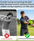 Golfer using Connector Golf Training Aid For Posture Correction And Swing Mechanics Build Muscle Memory Stabilize Posture And Swing Path