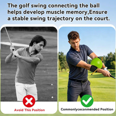 Golfer using Connector Golf Training Aid For Posture Correction And Swing Mechanics Build Muscle Memory Stabilize Posture And Swing Path
