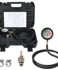 Exhaust back-pressure tester kit with carrying case, gauge, 6-ft hose, adapters and hose clamps