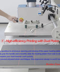 16x24 Inch Dual Station Pneumatic Heat Press With Up Sliding Platen And Infrared Laser Positioning in operation