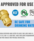 Reducing Coupling 3/4 Inch To 1/2 Inch Lead-Free Brass Push-To-Connect Plumbing Fitting For PEX Copper CPVC certifications