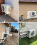 Beefy Outdoor Wall Mount Bracket For Ductless Mini Split AC And Heat Pump Universal Condenser Stand, mounted on exterior walls