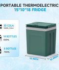 Portable Thermoelectric Car Cooler And Warmer 26 5 Quart Dual Temp Fridge For Truck Rv Camper, army green, 15x10x18 inches.