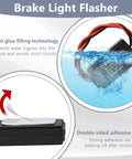 Brake Strobe Light Flasher Module Two Pack With Dual Flash Patterns For Safer Driving, Four Quick Then Four Slow Blinks Before Steady Light, GS 100A Car Brake Warning System For Eye Catching Alerts, waterproof module with adhesive tape