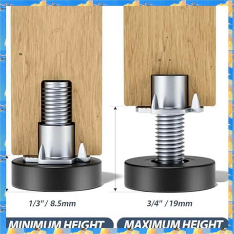 Adjustable Furniture Feet Set 24 Piece Leveling Feet With T Nuts Black Metal Leg Levelers two height settings illustration