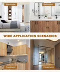 Wide application scenarios of 2 Pcs Barn Door Handle Set Black Aluminum Alloy 7.09 Inch for cabinets, closets, and sliding doors.