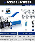 Pro Grade Copper Tube Expander Hydraulic Swaging and Expanding Tool Kit With Seven Interchangeable Heads package details