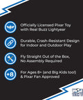 Buzz Lightyear Remote Control Helicopter With LED Lights For Kids Eight Plus Easy Fly Coaxial RC Chopper Pixar features