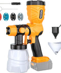 350W Brushless Paint Sprayer Yielding Hella Smooth Finish And No Sweat Operation For DeWalt Batteries Ships With Four Copper Nozzles For Snappy Fence Wall Diy Makeovers, featuring multiple nozzles and portable design.
