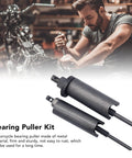 Thinking Process: metal bearing puller kit for motorcycle bearings, shown with two puller sleeves and threaded shaft