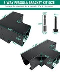 Three Way And Four Way Right Corner Pergola Bracket Kit For 4x4 Wood Beams Built Tough Cast Iron With Galvanized Waterproof Finish