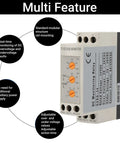 Voltage Monitoring Relay With Adjustable Over And Under Voltage Protection Delay Timer 35mm DIN Rail Mount DC 24V