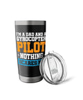 Dad Who Flies A Gyrocopter Autogyro Stainless Steel Insulated Tumbler Keeps Your Coffee Hot Or Cold Dual Wall Travel Mug For Autogyro Lovers
