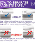 Guide on safely separating Ultra Strong Neodymium Square Magnets Pack Of 6 1.16 Inch Square By 1/8 Inch Thick Rare Earth Fridge Magnets.