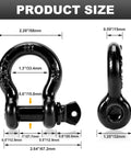 Beefy Half Inch D Ring Shackles With Nine Sixteenth Inch Screw Pins 26,400 LB Break Strength showing product size dimensions