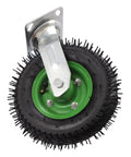 Heavy Duty Pneumatic Caster Wheels Set Of Four Includes Two Swivel And Two Rigid Fixed Air Tires Built Rock Solid With Thick Rubber Treads, 10 inch size.