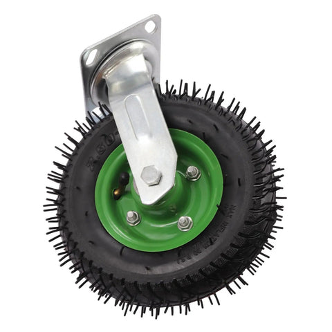 Heavy Duty Pneumatic Caster Wheels Set Of Four Includes Two Swivel And Two Rigid Fixed Air Tires Built Rock Solid With Thick Rubber Treads, 10 inch size.