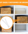 2 Pack White Plastic Drawer Slides For Kitchen Cabinets And Drawers, Plug And Play Easy Install, shown in a kitchen shelf with baskets