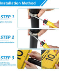 Installation steps for Two Pack Adjustable Sign Mounting Brackets for Poles 1.3 to 2.24 Inches, rust-resistant hardware.