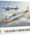Box of P 51B And Bf 109 G 6 1 72 Scale Aircraft Model Kit Twin Pack With Highly Detailed Plastic Parts And Two Sets Of Decals
