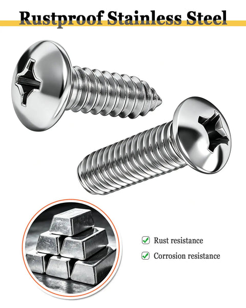 Hella Secure Stainless Steel License Plate Mounting Kit with bolts featuring rustproof design and chrome finish for durable use.