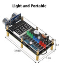 Hands-On Ultrasonic Distance Sensor DIY Kit With LED Indicators And Ranging Alarm HC-SR04 Compatible front view with measurements
