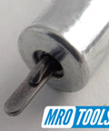 Close-up of zinc 3/32 inch cleco from All In One Cleco Fasteners Kit With 50 3/32 Clecos Cleco Pliers 5 Side Grip Clamps 3/4x1/2 5 Side Grip Clamps 3/4x1 Carry Bag For Auto Body Repair And Automotive Panel Work Made In USA