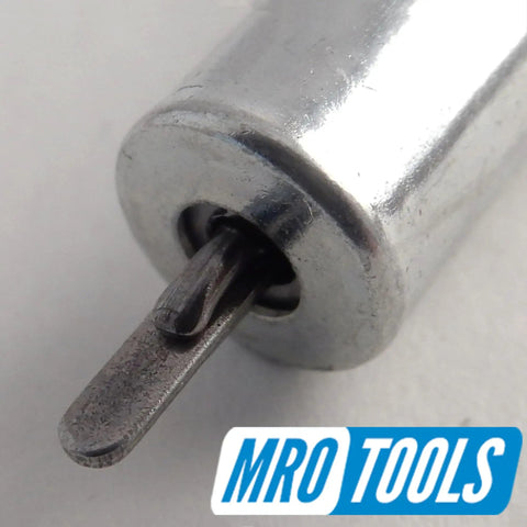 Close-up of zinc 3/32 inch cleco from All In One Cleco Fasteners Kit With 50 3/32 Clecos Cleco Pliers 5 Side Grip Clamps 3/4x1/2 5 Side Grip Clamps 3/4x1 Carry Bag For Auto Body Repair And Automotive Panel Work Made In USA