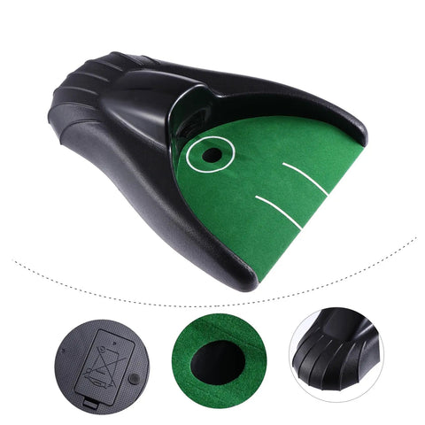 Indoor Golf Putting Cup Auto Return System For Home Office Practice, no cords, realistic putting trainer, durable material