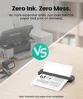 Super Slick Portable Wireless Thermal Printer Zero Hassle 300 Dpi Resolution Prints On Phones And Laptops Big Time Travel Essential For Quick Documents Anywhere In Matte Black Layout with document printing in action.