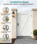 Installation steps for Lock Down Your Doorway With Heavy Duty White U Shaped Sliding Door Lock Featuring Tough Anti Pry Rotating Latch For 90 Or 180 Degree Barn Doors Quick High Mount Setup.