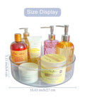 Super Sleek 11 Inch Lazy Susan Turntable With Three Divided Trays For Kitchen Cabinets And Fridges To Straight Up Crush Deep Shelf Clutter Once And For All with beauty products.