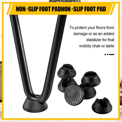 12 Pack 16 Inch Hairpin Metal Table Legs Heavy Duty Furniture Feet With Floor Protectors and Screws close-up