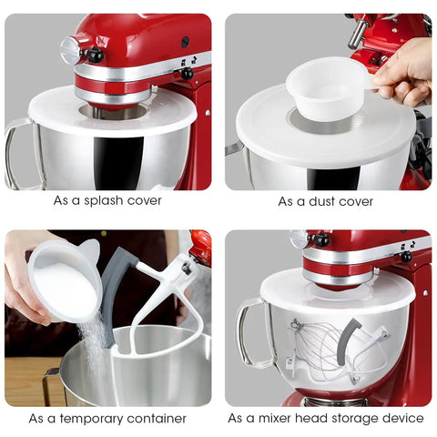 Mixer Bowl Covers Splatter Guard Lids For 4.5 To 5 Quart Tilt Head Stand Mixer Two Pack Keeps Mess Down As Multiuse Protector