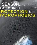 Close-up of hydrophobic effects on car paint using 845 Insulator Wax Carnauba And Polymer Sealant With No Fuss Easy To Use.