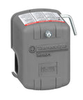Water Pump Heavy Duty Pressure Switch 40 To 60 PSI Diaphragm Actuated With Low Pressure Cut Off Two And One Quarter Inch Ports 18 NPSF 220 PSI Max For Electric Water Pumps Model FSG2J24M4CP, gray casing with diagram label.