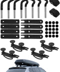 Four Pack Roof Box U Bolt Clamps Set With Eight Lock Nuts And Two Straps, 82mm Inside Width Car Van Roof Rack Mounting Kit displayed