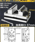 Rock Solid Precision Self Centering Vise For Machining Centers Heavy Duty Bench Vise with gray finish, dimensions 90x150mm.