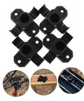 Heavy Duty 4 Pack Furniture Leg Mount Brackets Corner Connector Hardware, black plastic connectors for sturdy furniture repair.