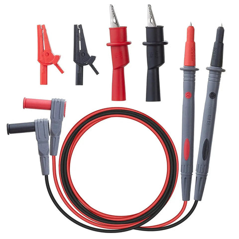 Soft Silicone Test Lead Kit With Threaded Safety Alligator Clips, Dual Color Insulated Pro Grade Leads For Multimeters, CAT III 1000V And CAT IV 600V